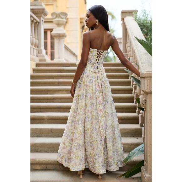 V. Chapman Rosamund Organza  Sweetheart Corset Drop-Waist Maxi Gown Sz 12 - Picture 3 of 15